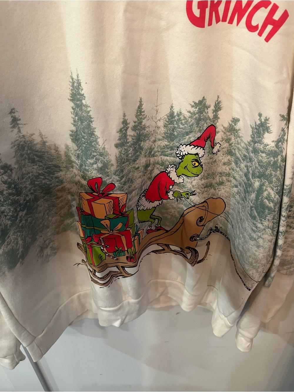 The Grinch Who Stole Christmas Graphic Sweatshirt Cream Adult XXL - Picture 3 of 4